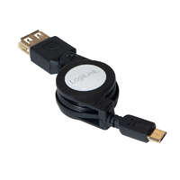 Logilink Logilink USB 2.0 kábel, Micro-USB/M-A/F, visszahúzható