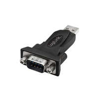 Logilink LogiLink USB 2.0 adapter, USB-A/M DB9/M (RS232), Win 11, fekete