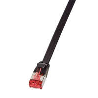 Logilink Logilink Patch kábel SlimLine, lapos, Cat.6A, U/FTP, fekete, 2 m
