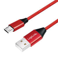 Logilink Logilink USB 2.0 kábel, USB-A/M - Micro-USB/M, szövet, fém, 1 m