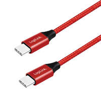 Logilink Logilink USB 2.0 Type-C kábel, C/M-C/M, fém, szövet, 0,3 m