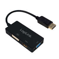 LogiLink LogiLink DisplayPort adapter, DP/M HDMI-A+DVI+VGA, 4K/30 Hz, 0,1 m