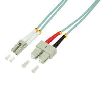 Logilink Logilink Fiber duplex patch kábel, OM3, 50/125 , LC-SC, aqua, 0,5 m
