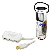 Logilink Logilink USB 2.0-ás aktív hosszabbító, 4 portos hub, 12m