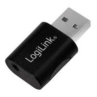 Logilink Logilink USB 2.0 adapter, audio, USB-A/M-3,5 mm 4-Pin/F, fekete