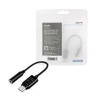 Logilink Logilink USB 3.2 audioadapter EQ-val, USB-C/M 3,5 mm/F-ig, fekete, 0,14 m