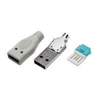 Logilink Logilink USB 2.0 csatlakozó önálló összeszereléshez, USB-A/M, krimpelt típus, szürke