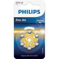 Philips Philips ZA10B6A/00 Minicells akkumulátor hallókészülékhez, cink-levegő, 1.4V, 6 db-os kiszerelés