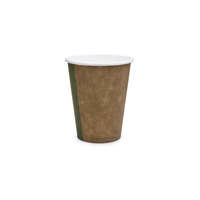Vegware Lebomló teás pohár, papír és PLA, 3,4 dl, barna | 50 db/csomag