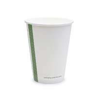 Vegware Lebomló teás pohár, papír és PLA, 3,4 dl, fehér | 50 db/csomag