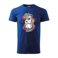  Póló Hipster unicorn mintával Kék XL