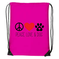  Peace love and dog - Sport táska Magenta