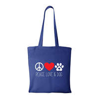  Peace love and dog - Bevásárló táska Kék