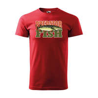  Póló Predator fish mintával Piros M