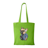  Francia bulldog zenét hallgat - Bevásárló táska Zöld
