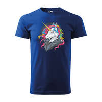  Póló Punk unicorn mintával Kék XL