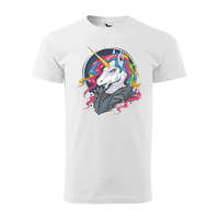  Póló Punk unicorn mintával Fehér XL