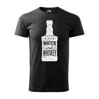  Póló Save water drink whiskey mintával Fekete L