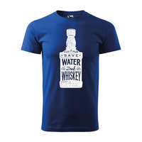  Póló Save water drink whiskey mintával Kék L