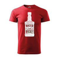  Póló Save water drink whiskey mintával Piros 2XL