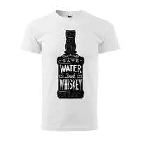  Póló Save water drink whiskey mintával Zöld L