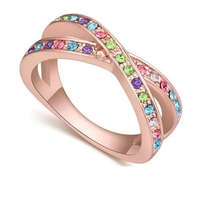 Ékszerkirály Egyedi karika gyűrű, Multicolor, 8,5