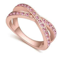 Ékszerkirály Egyedi karika gyűrű, Világos Rózsaszín, 7,5