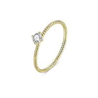 Ékszerkirály Ezüst gyűrű, csavart, aranyszínű, 7-es méret