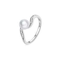 Ékszerkirály Ezüst női gyűrű, szív alakú, gyönggyel, 7-es méret