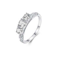 Ékszerkirály Ezüst gyűrű fehér kristályokkal, 6