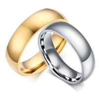 Ékszerkirály Női karikagyűrű, klasszikus stílusú, nemesacél, arany színű, 6-os méret