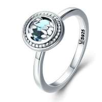 Ékszerkirály Ezüst gyűrű kék kristállyal, 7
