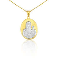 Ékszerkirály 14k arany medál, ovális, Mária gyermekével