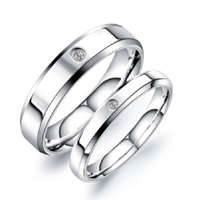 Ékszerkirály Női karikagyűrű, rozsdamentes acél, kristállyal, ezüst, 8-as méret