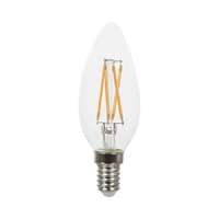 V-TAC V-tac átlátszó led filament COG lámpa E14 C35 4W gyertya meleg fehér