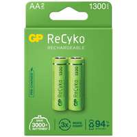 GP 2 x újratölthető akkumulátor ceruza elem AA / R6 GP ReCyko 1300 sorozat Ni-MH 1300mAh