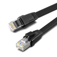 UGREEN Ugreen NW134 lapos hálózati kábel fém csatlakozókkal Ethernet RJ45 Cat.8 U / FTP 2 m fekete 70672