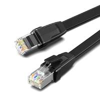 UGREEN Ugreen NW134 lapos hálózati kábel fém csatlakozókkal Ethernet RJ45 Cat.8 U / FTP 1,5 m fekete 10981
