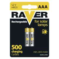 RAVER RAVER szolár NiMH újratölthető akkumulátor mikro ceruza elem AAA 2 db