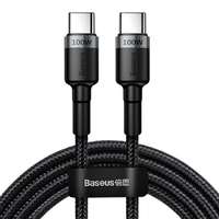 Baseus Baseus Cafule USB-C-USB-C gyors töltő kábel, QC 3.0, PD 2.0, 100 W, 5A, 2 m (szürke-fekete)