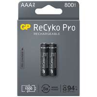 GP 2 db AAA R03 GP ReCyko Pro Ni-MH 800mAh újratölthető akkumulátor mikro ceruza elem
