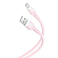 XO XO NB212 USB - micro USB kábel 1,0 m 2,1A rózsaszín