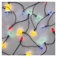 EMOS LED karácsonyi fényfüzér, színes égők, 9,8 m, multicolor, többfunkciós