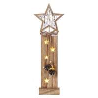 EMOS LED dekoráció, fa – csillagok, 48 cm, 2x AA, beltéri, meleg fehér, időzítő