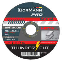<p><a href="https://www.elefantszerszam.hu/BORMANN-Pro"><img src="https://shop.unas.hu/shop_ordered/69983/pic/BORMANNPro.png" width="150" height="63" alt="" /></a></p> BORMANN Pro Csiszolókorong Φ125x6mm ''THUNDER-CUT" LONG LIFE (BHT2005)