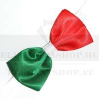 Gyerek szatén csokornyakkendő - Piros-fehér-zöld