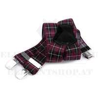 Férfi nadrágtartó - Bordó kockás
