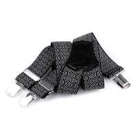 Férfi nadrágtartó - Fekete-fehér mintás