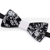 Fa csokornyakkendő - Fekete-fehér