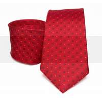  Prémium selyem nyakkendő - Piros aprómintás